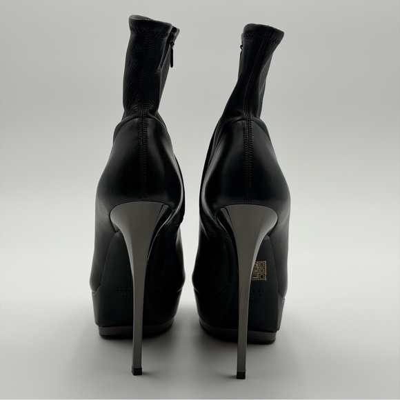 GUCCI BLACK PEEP TOE PLATFORM ANKLE BOOTIES - Picture 5 of 7